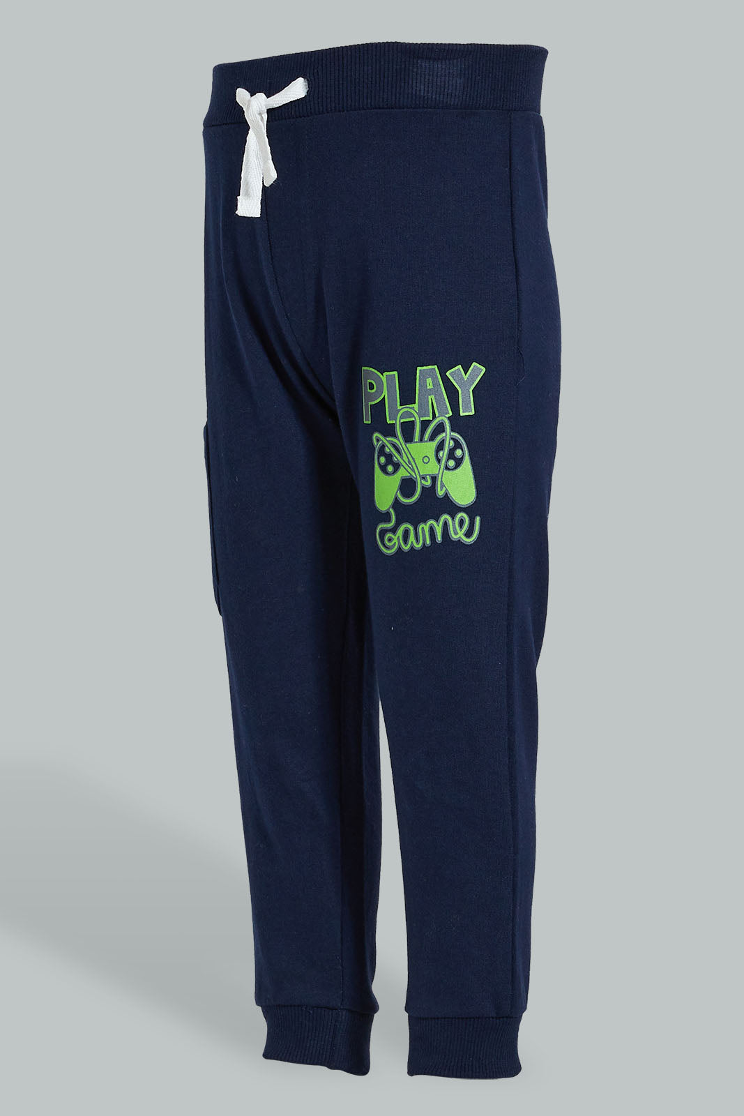 Redtag-Grey-And-Navy-Active-Pant-(2-Pack)-Joggers-Infant-Boys-3 to 24 Months