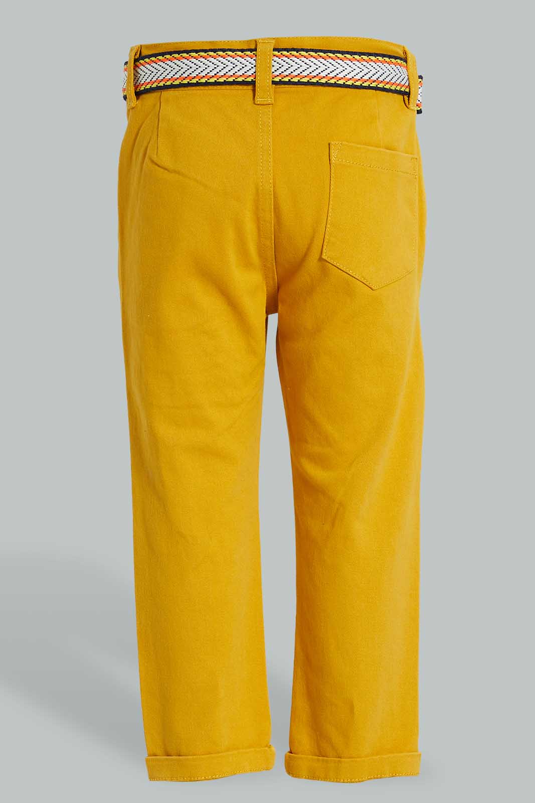 Redtag-Mustard-Belted-Casual-Trouser-Character,-Colour:Mustard,-Filter:Infant-Boys-(3-to-24-Mths),-Infant-Boys-Trousers,-New-In,-New-In-INB,-Non-Sale,-S22B,-Section:Kidswear,-TBL-Infant-Boys-3 to 24 Months