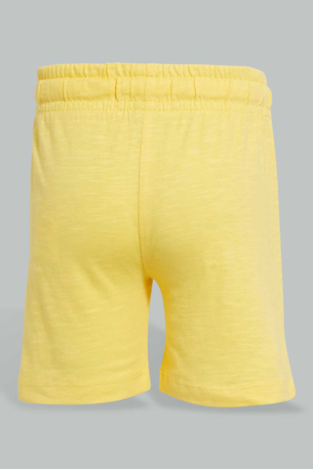 Redtag-Yellow-Slub-Jersey-Active-Short-Active-Shorts-Infant-Boys-3 to 24 Months
