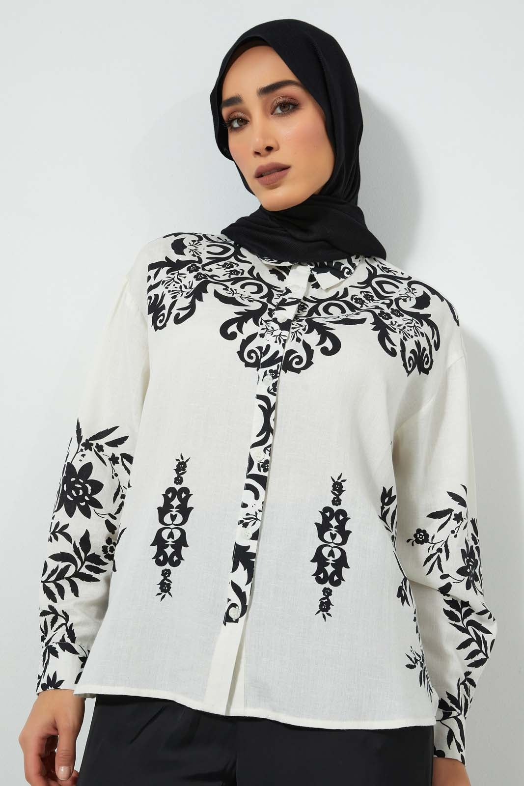 Redtag-White-Aztec-PrinT-Shirt-Blouses-Women's-