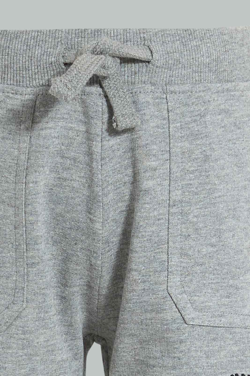 Redtag-Grey-Active-Shorts-With-Placement-Print-Colour:Grey,-Filter:Infant-Boys-(3-to-24-Mths),-Infant-Boys-Shorts,-New-In,-New-In-INB,-Non-Sale,-S22B,-Section:Kidswear,-TBL-Infant-Boys-3 to 24 Months