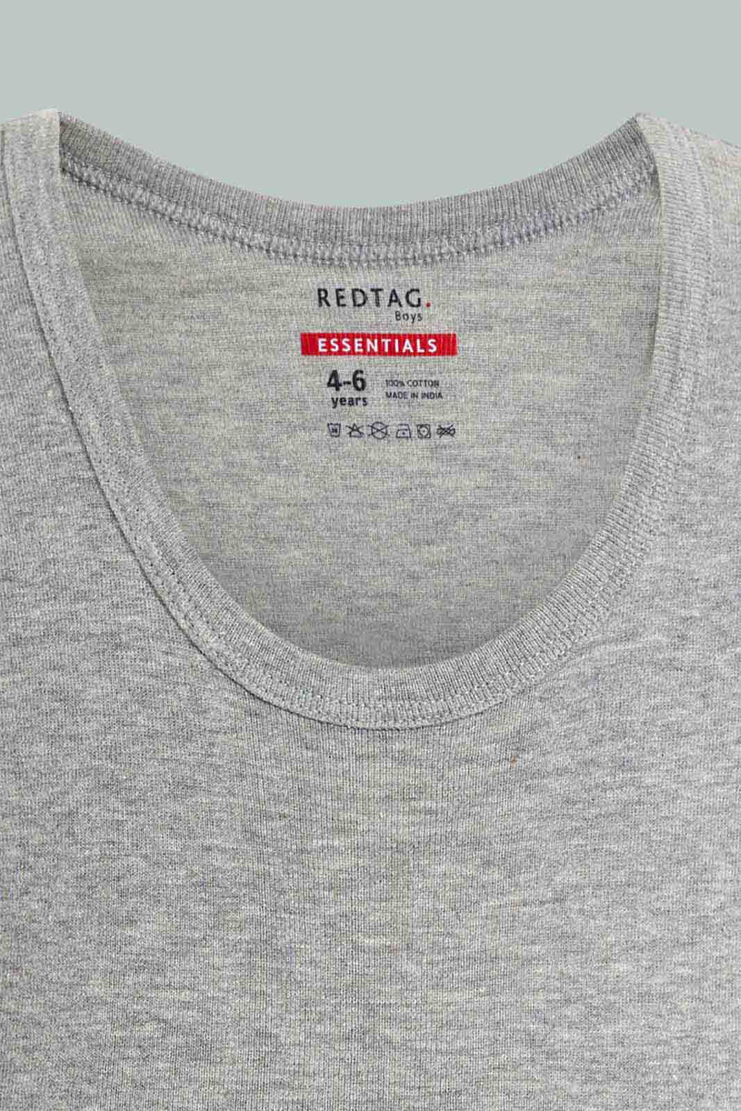 Redtag-White/Grey-3-Pack-Vest-Basic-Vests-Boys-2 to 8 Years