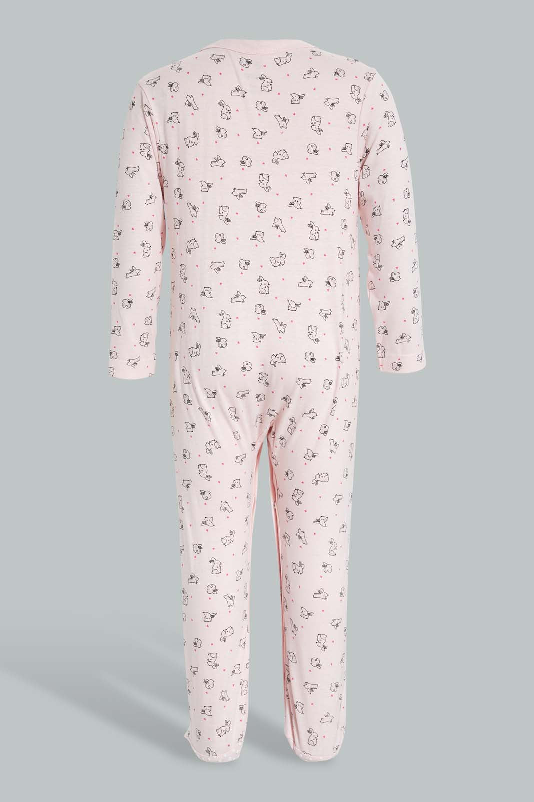 Redtag-Pink-Bunny-3-Piece-Pack-Sleep-Suit-Sleepsuits-Baby-0 to 12 Months