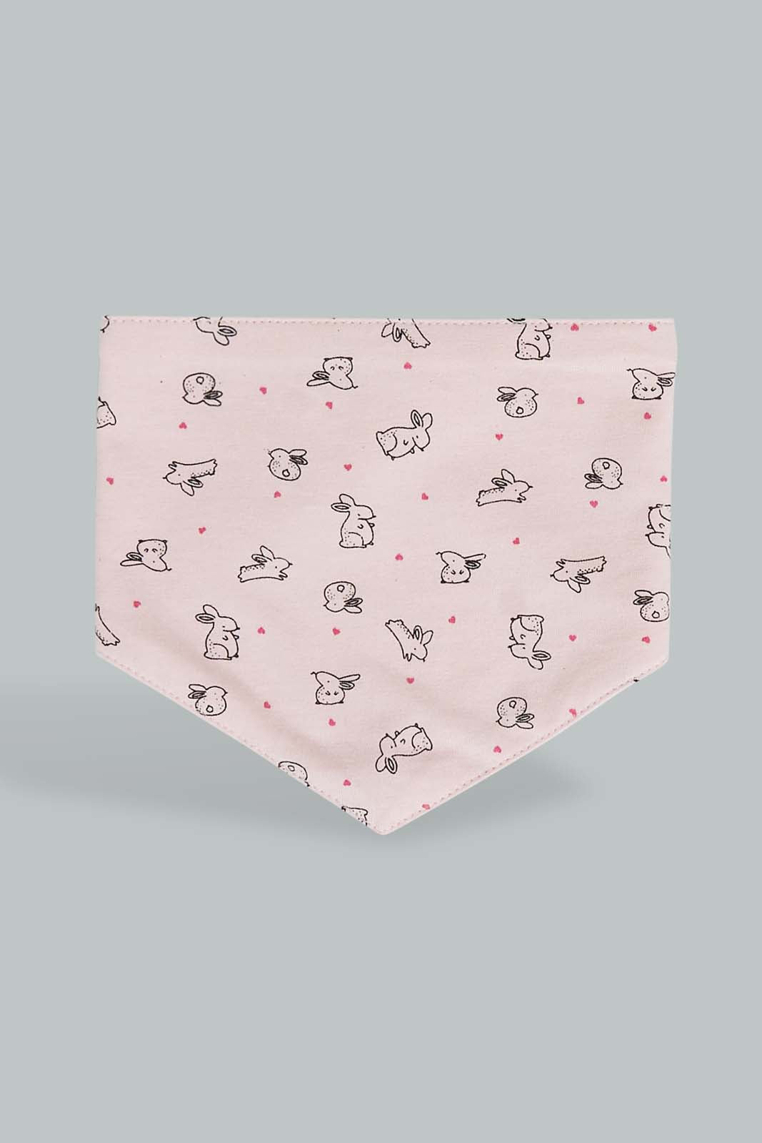 Pink And White Bunny Bib Set (2 Piece)
