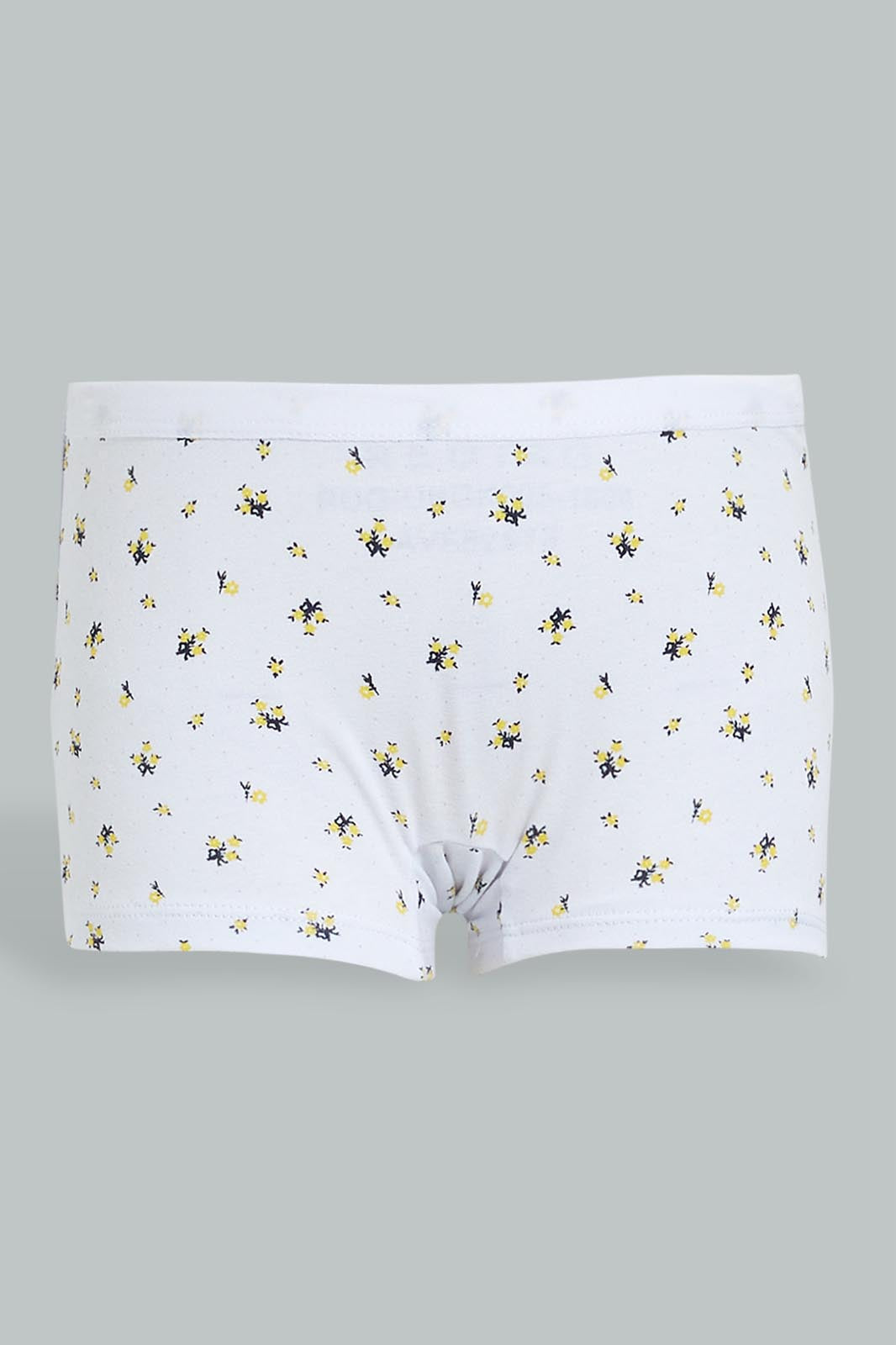Redtag-White-Floral/Yellow-Boxer-Brief-(2Pack)-365,-Character,-Colour:Assorted,-Filter:Senior-Girls-(9-to-14-Yrs),-GSR-Briefs,-New-In,-New-In-GSR,-Non-Sale,-Section:Kidswear-Senior-Girls-9 to 14 Years