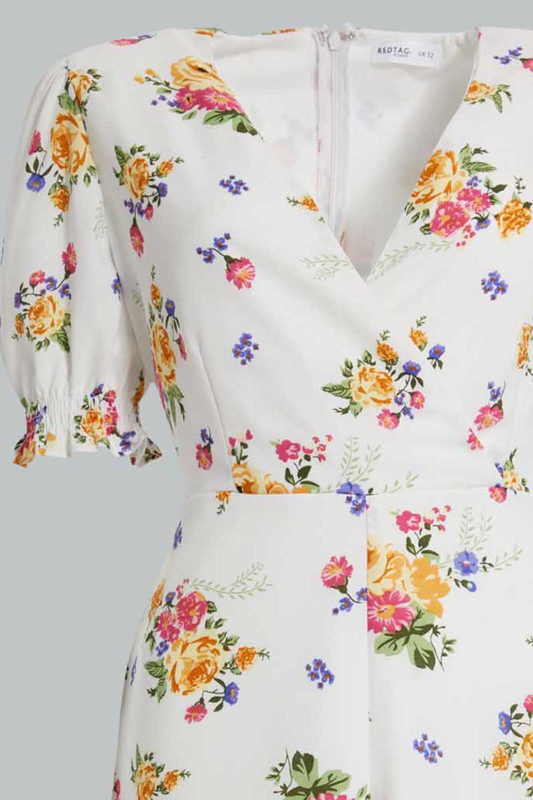 Redtag-White-Floral-Print-Playsuit-Dresses-Women's-
