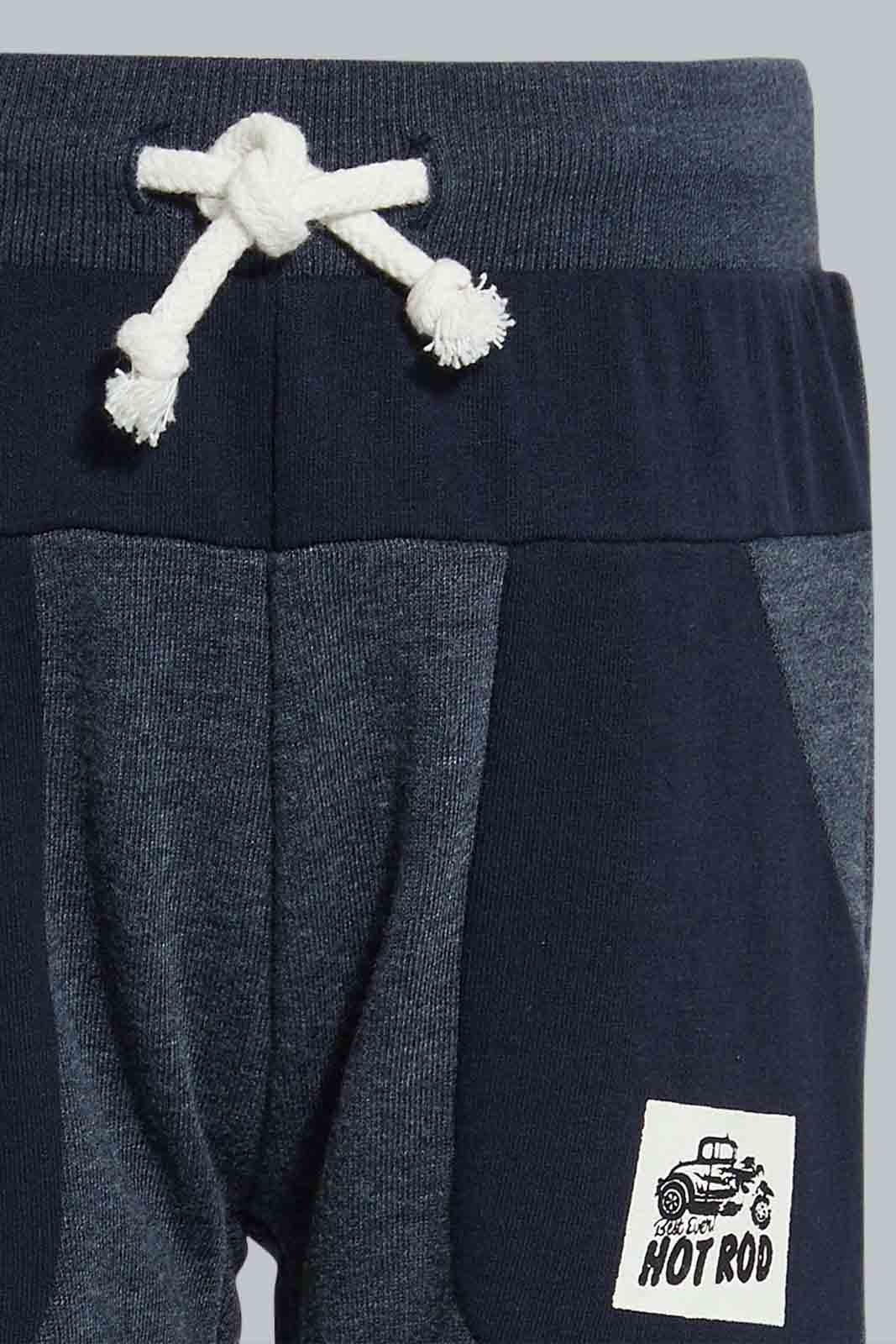Redtag-Grey-And-Navy-Active-Pant-(2-Pack)-Joggers-Infant-Boys-3 to 24 Months