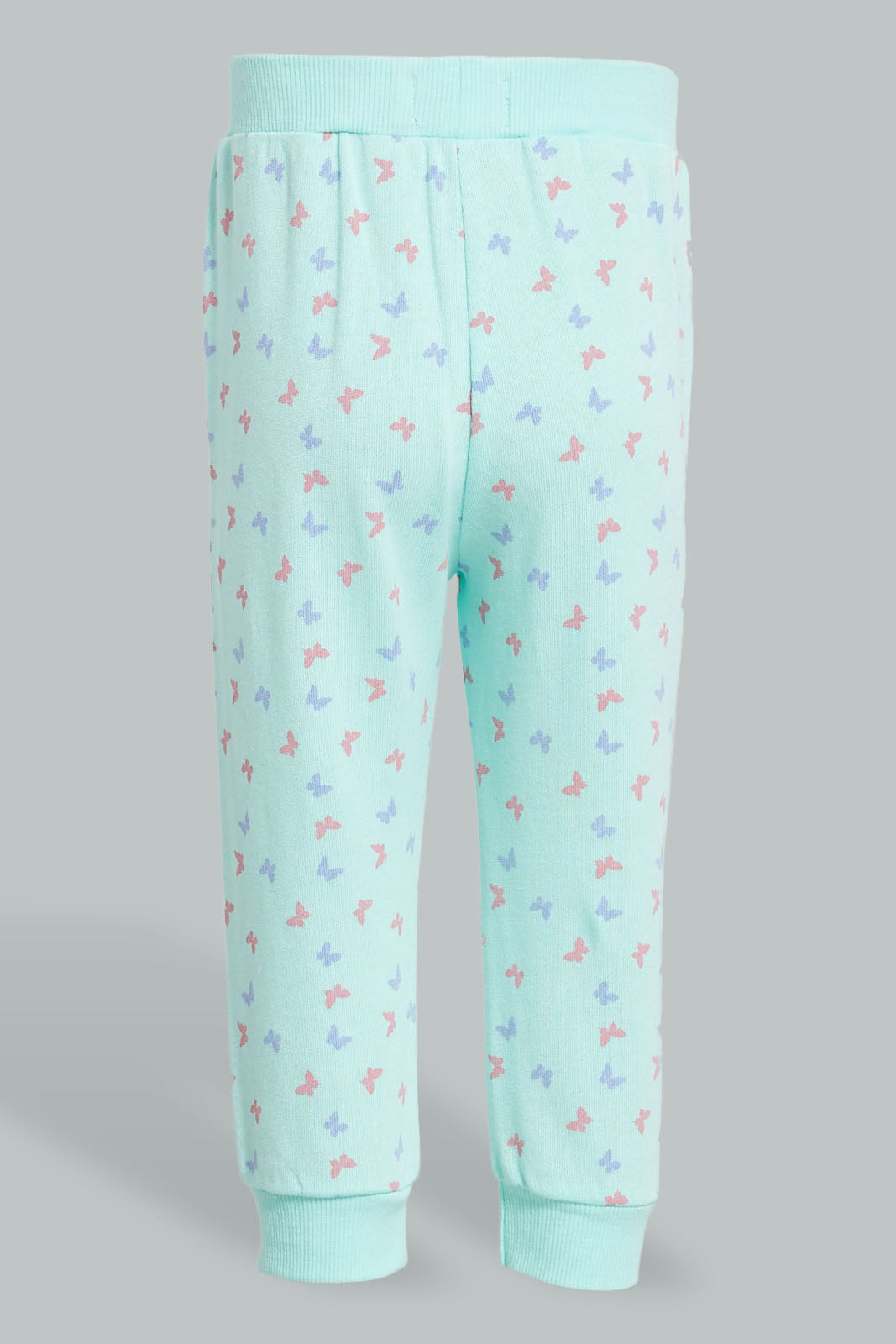 Redtag-Multi-Colour-2Pcs-Pack-Track-Pant-Joggers-Infant-Girls-3 to 24 Months