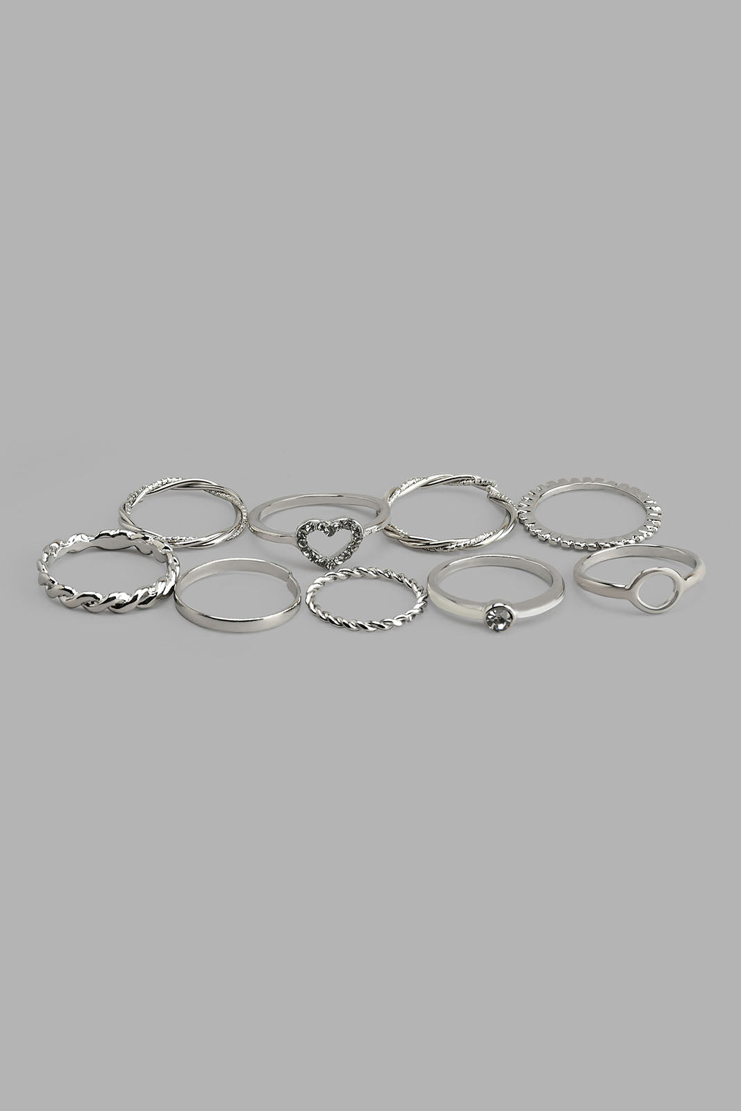 Redtag-Silver-9-Rings-Rings-Women-