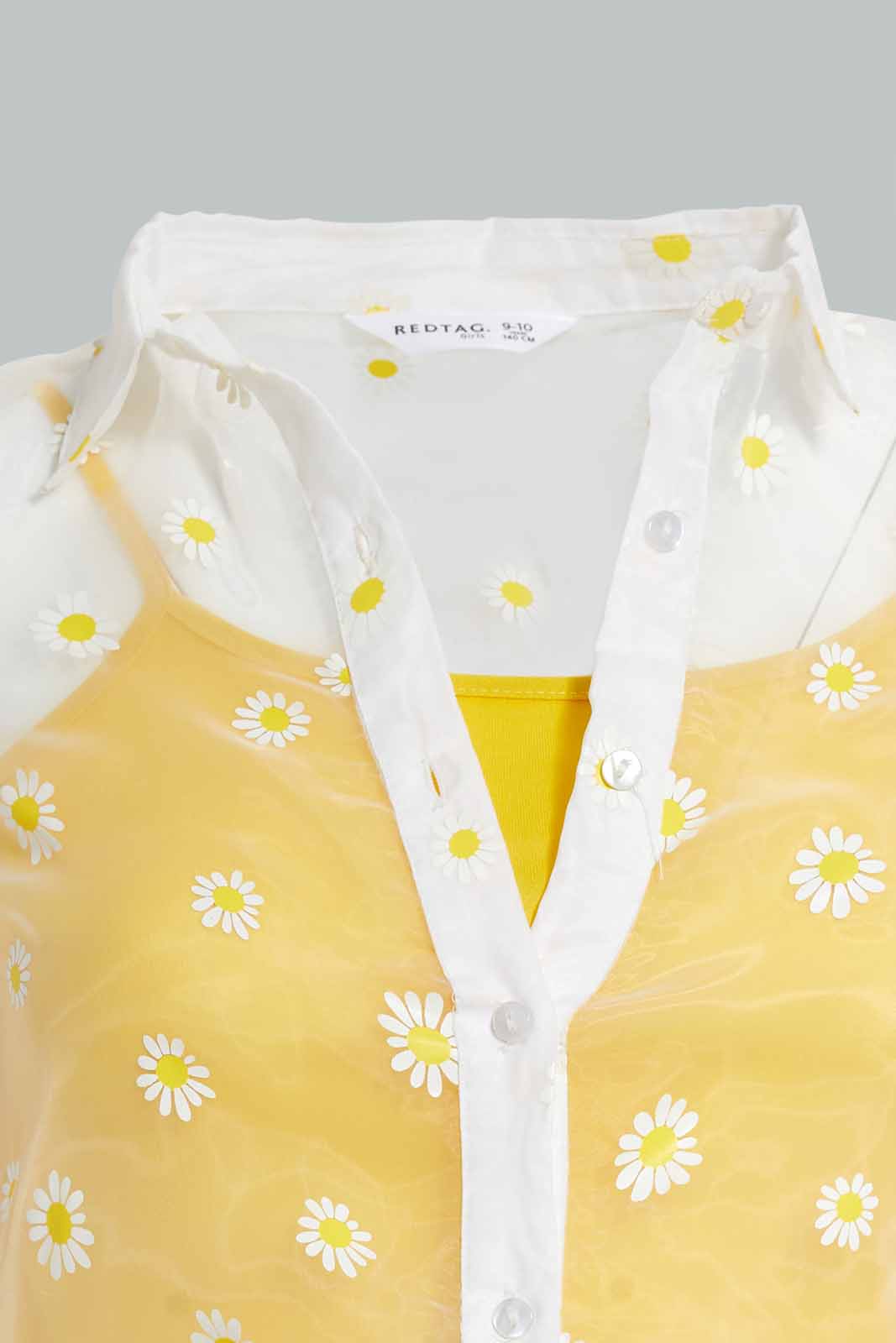 Redtag-White-And-Yellow-Floral-Organza-Blouse-For-Senior-Girls-Category:Blouses,-Colour:White,-Colour:Yellow,-Deals:4-For-90,-Deals:Sale,-Filter:Senior-Girls-(8-to-14-Yrs),-GSR-Blouses,-S22B,-Sale-GSR-APL,-Section:Girls-(0-to-14Yrs)-Senior-Girls-9 to 14 Years