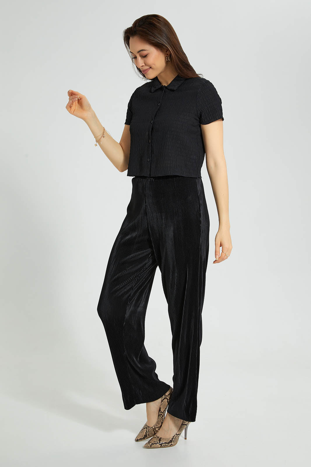 Redtag-Black-Plisse-Trouser-Trousers-Women's-