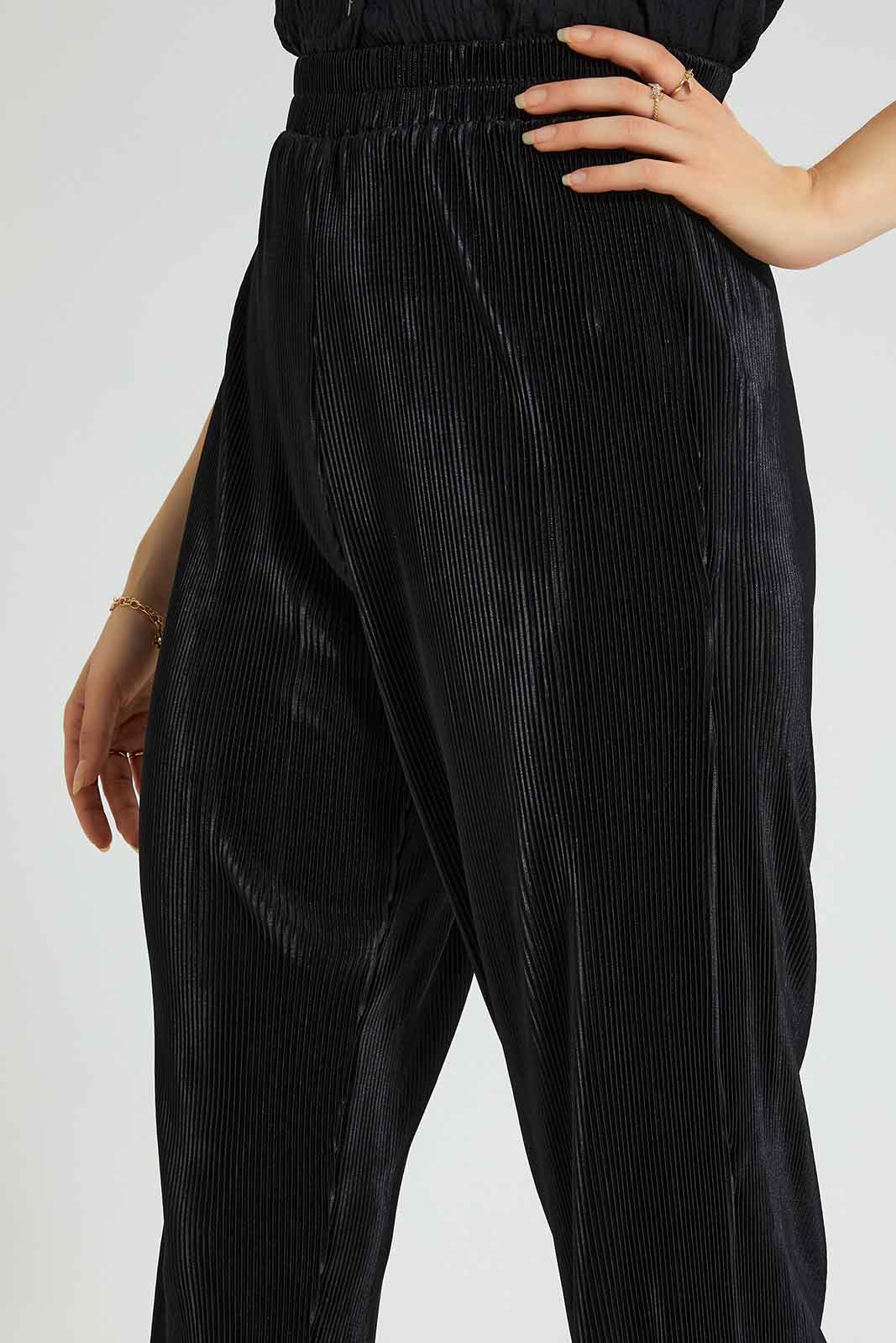 Redtag-Black-Plisse-Trouser-Trousers-Women's-