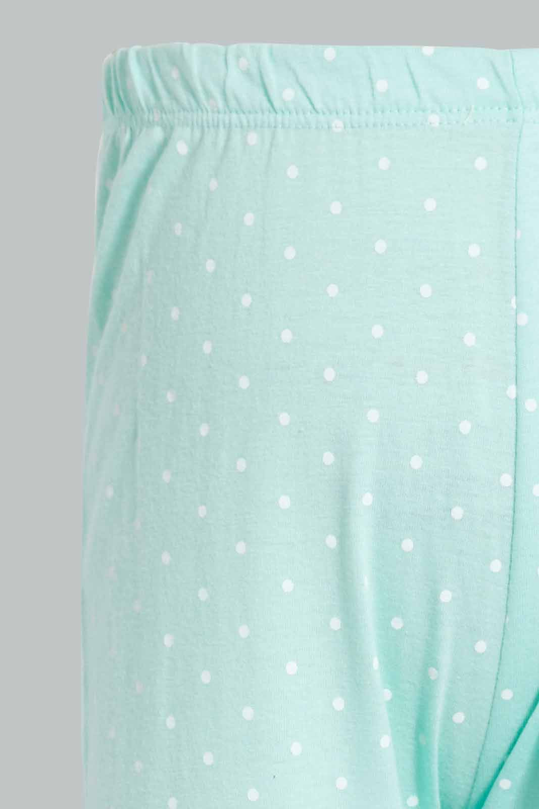 Redtag-Mint-Smile-Printed-Polka-Dot-Pyjama-Set-Pyjama-Sets-Infant-Girls-3 to 24 Months