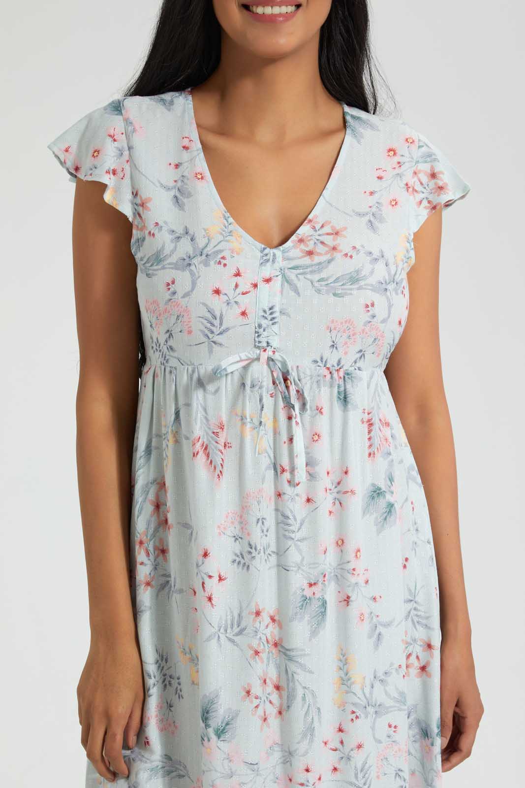 Redtag-Pale-Blue-Floral-Printed-Nightgown-Nightgowns-Women's-