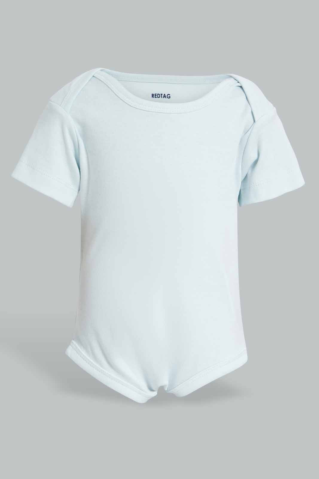 Redtag-Blue-And-Grey-Combo-3-Pack-Body-Suit-Category:Bodysuits,-Colour:Blue,-Deals:4-For-90,-Deals:New-In,-Filter:Baby-(0-to-12-Mths),-NBB-Bodysuits,-New-In-NBB-APL,-PPE,-S22C,-Section:Kidswear-Baby-0 to 12 Months