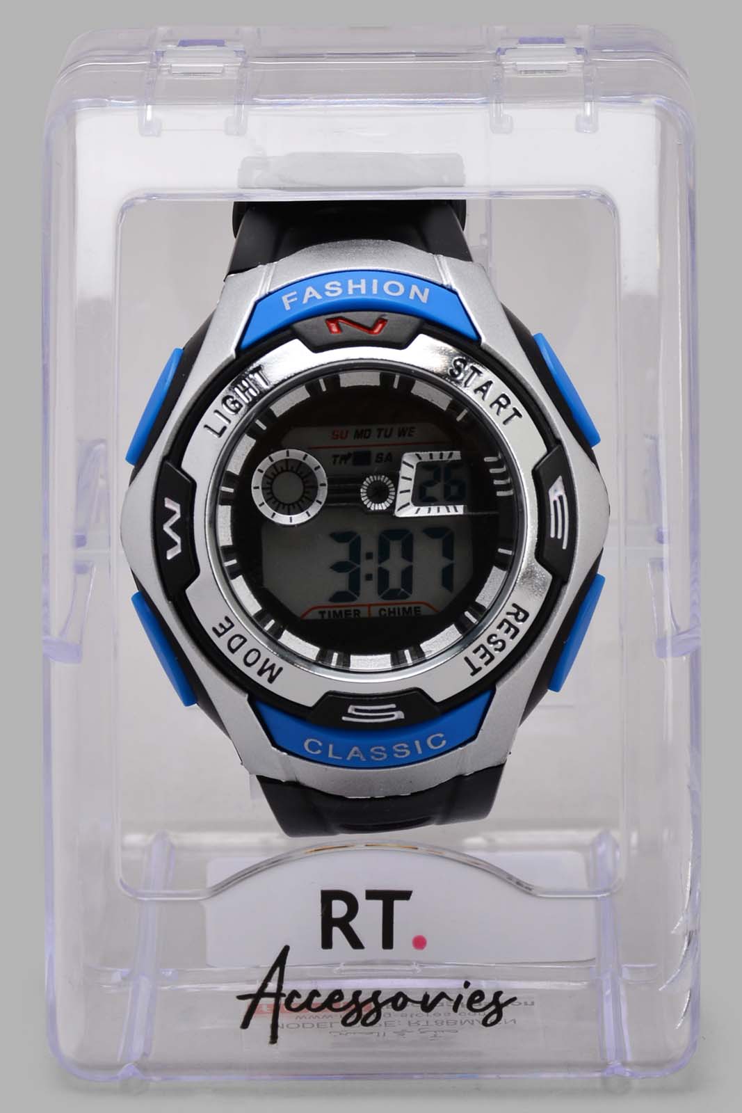 Redtag-Navy-And-Black-Multi-Functional-Digital-Watch-BOY-Watches,-Category:Watches,-Colour:Navy,-Deals:Sale,-Filter:Boys-Accessories,-New-In,-New-In-BOY-ACC,-Non-Sale,-S22C,-Sale-BOY-ACC,-Section:Boys-(0-to-14Yrs)-Boys-