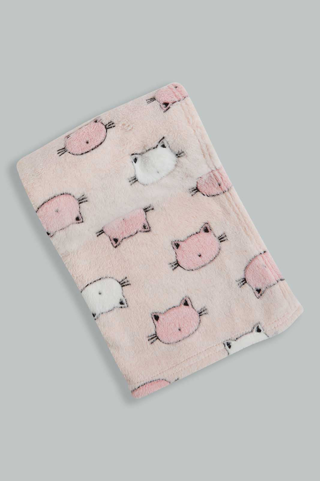 Redtag-Pink-Jacquard-Blanket-Baby-Blankets-Baby-0 to 12 Months