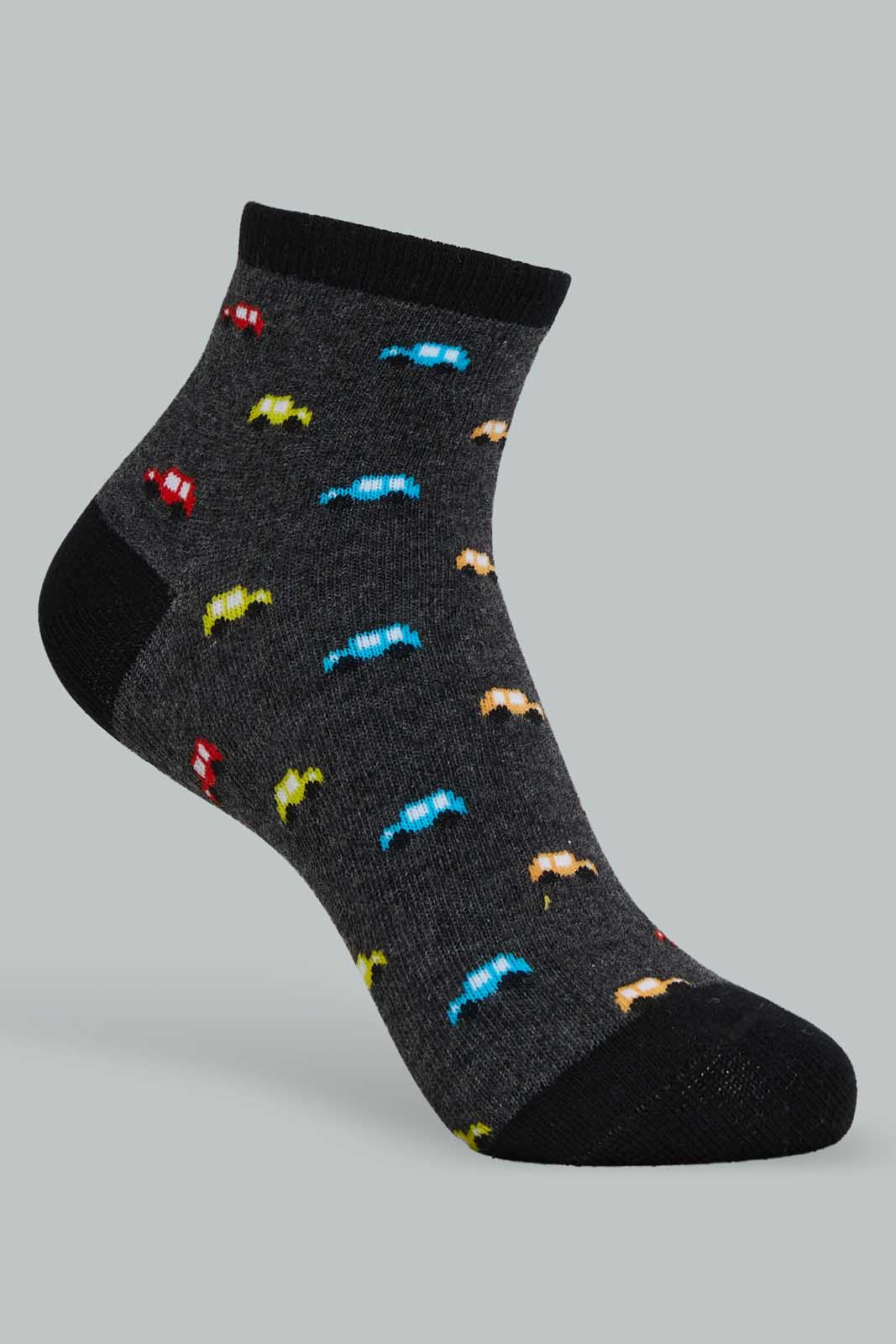 Redtag-Assorted-3-Pk-Car-Ankle-Socks-Ankle-Socks-Boys-2 to 8 Years