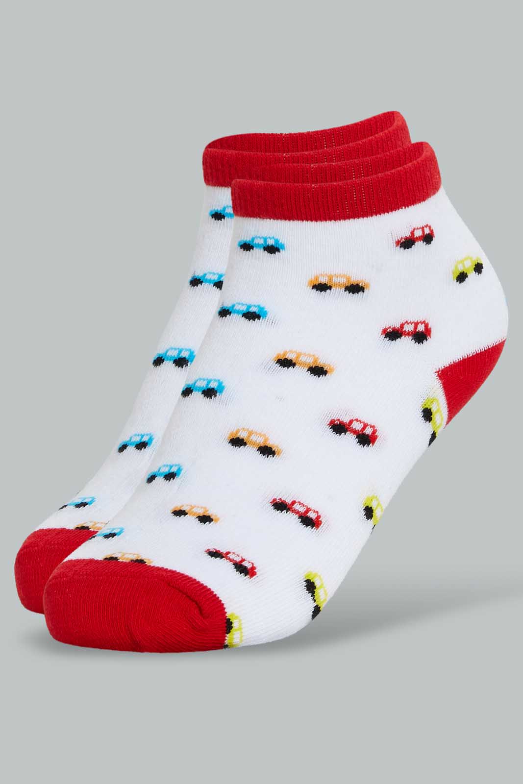 Redtag-Assorted-3-Pk-Car-Ankle-Socks-Ankle-Socks-Boys-2 to 8 Years