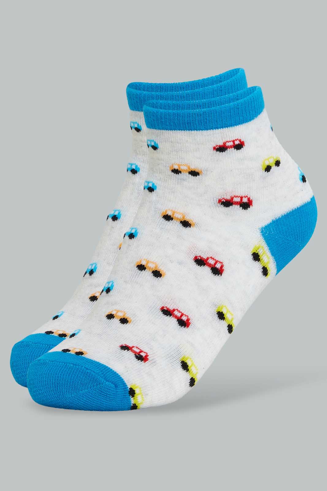Redtag-Assorted-3-Pk-Car-Ankle-Socks-Ankle-Socks-Boys-2 to 8 Years
