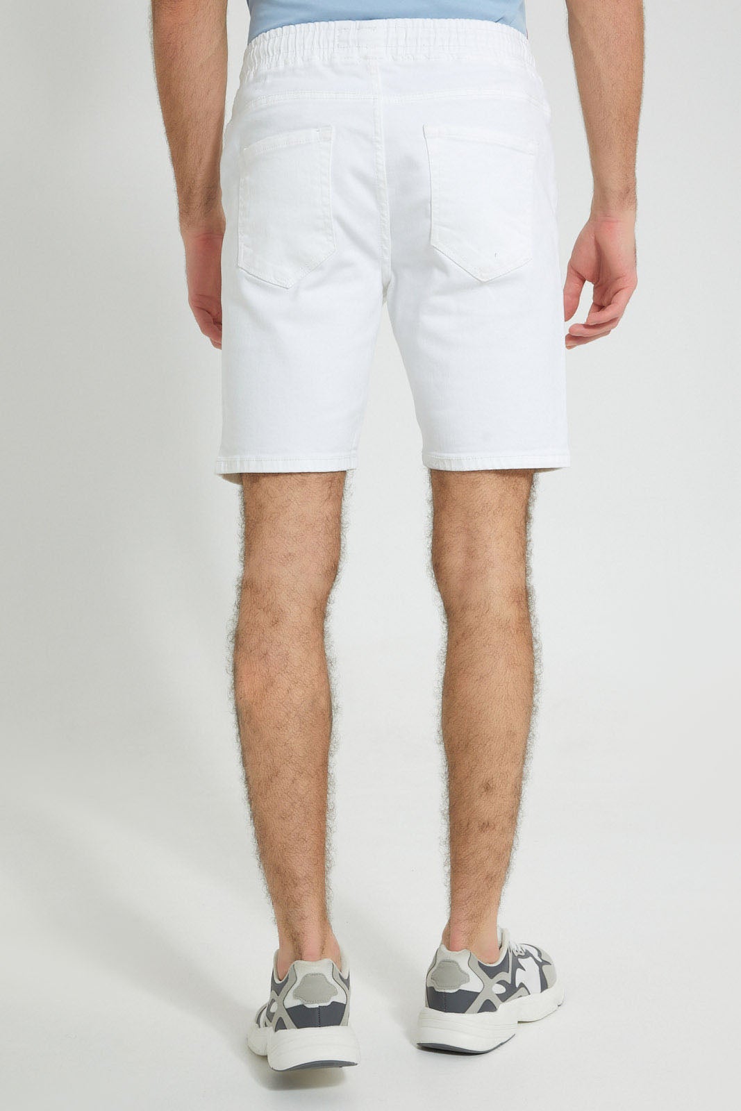 White Denim Pull On Shorts