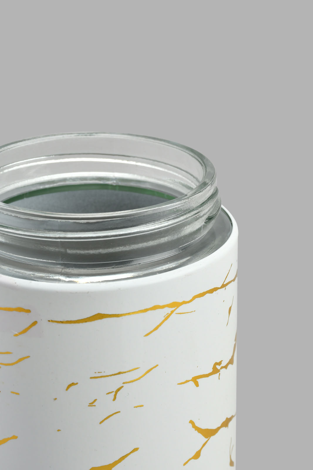 Redtag-White-Marble-Pattern-Glass-Storage-Jar-(Large)-Storage-Home-Dining-