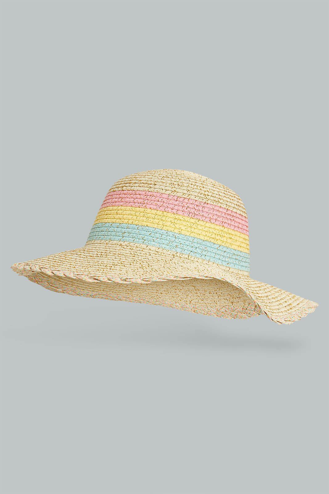 Redtag-Beige-Floral-Embellished-Hat-For-Girls-Colour:Beige,-Filter:Girls-Accessories,-GIR-Caps,-New-In,-New-In-GIR-ACC,-Non-Sale,-S22B-Girls-