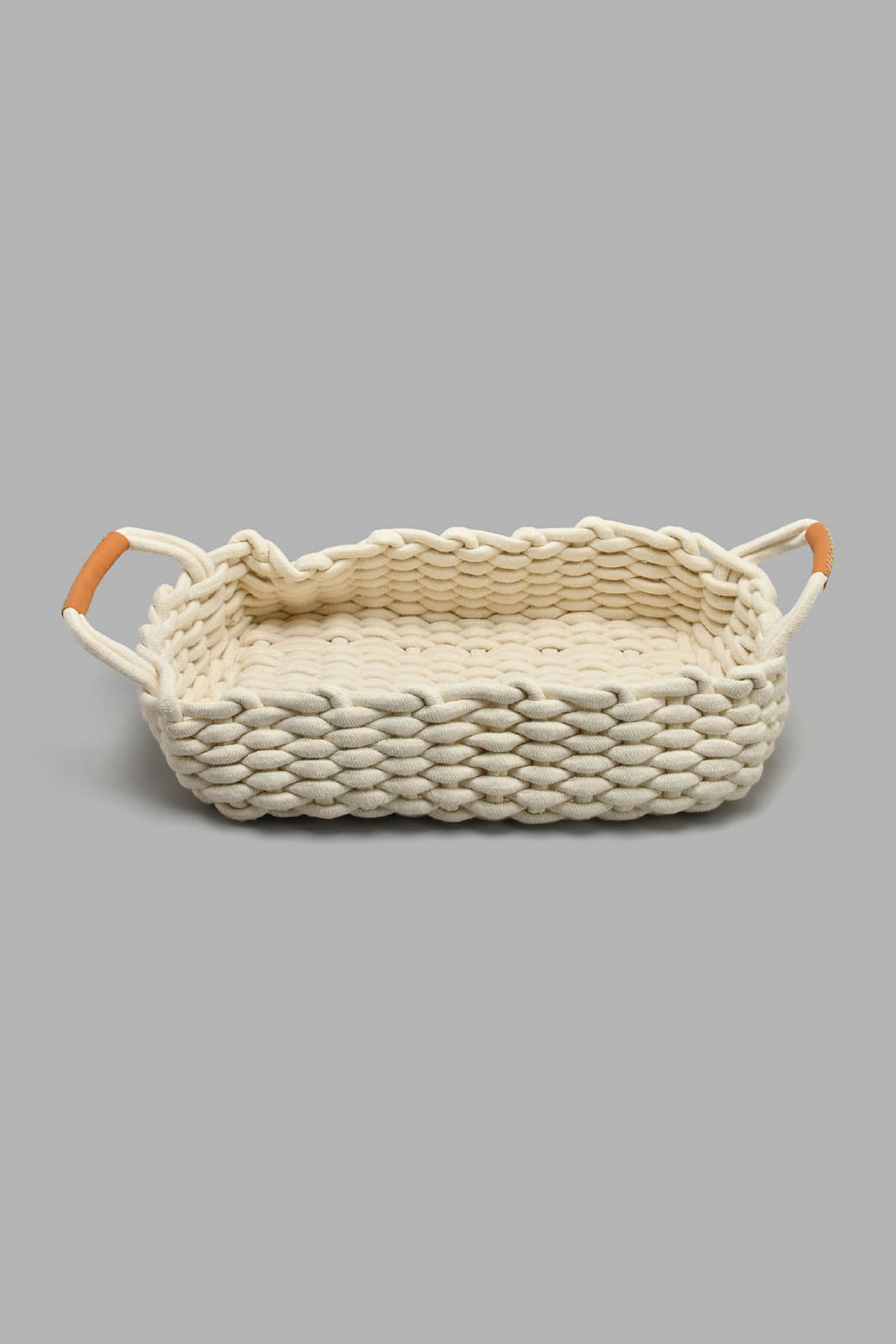 Redtag-White-Cotton-Rope-Woven-Rectangle-Basket-(XLarge)-Laundry-Hampers-Home-Bathroom-
