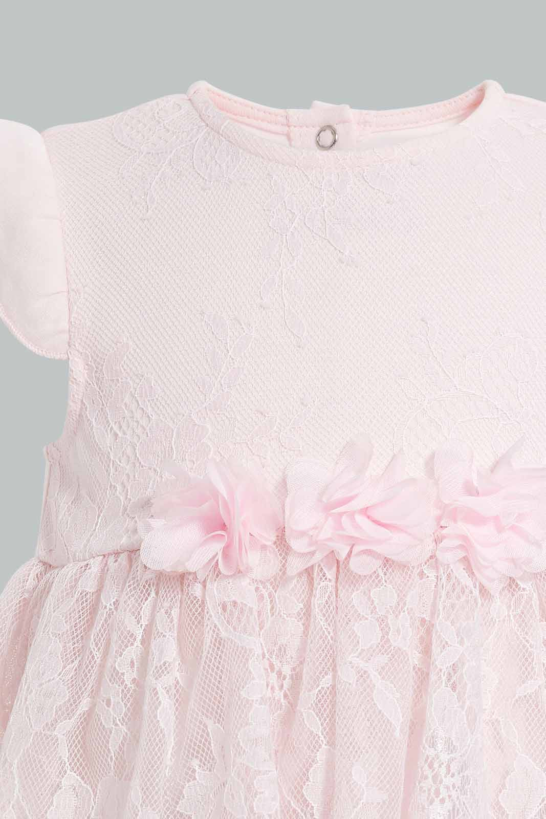 Redtag-Pink-Rose-Embelished-Tutu-Dress-Dresses-Baby-0 to 12 Months