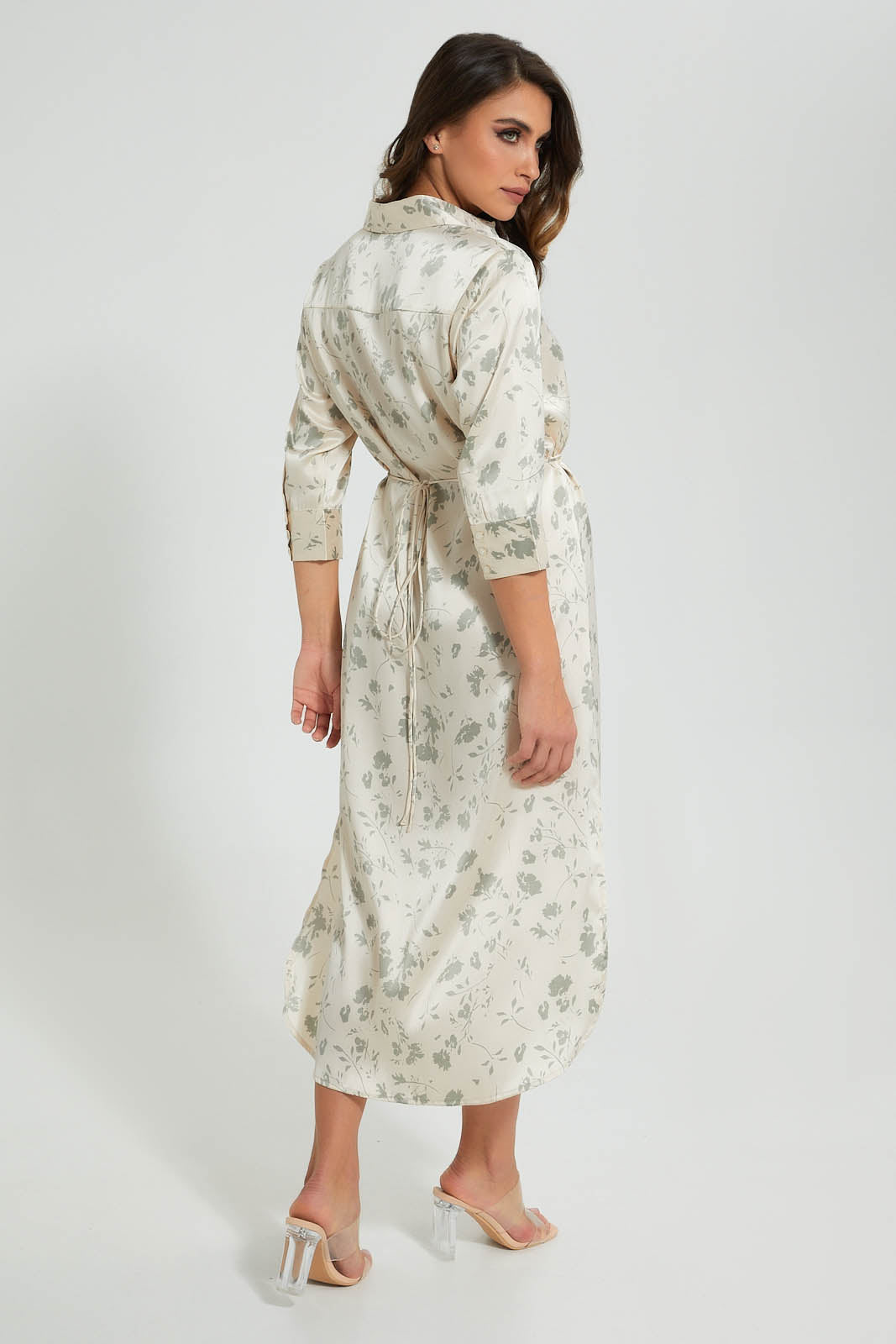 Redtag-Assorted-Collared-3/4-Sleeve-Maxi-Dress-Colour:Assorted,-Filter:Women's-Clothing,-Limited-Edition-Dresses,-New-In,-New-In-Women,-Non-Sale,-S22B,-Section:Women-Women's-