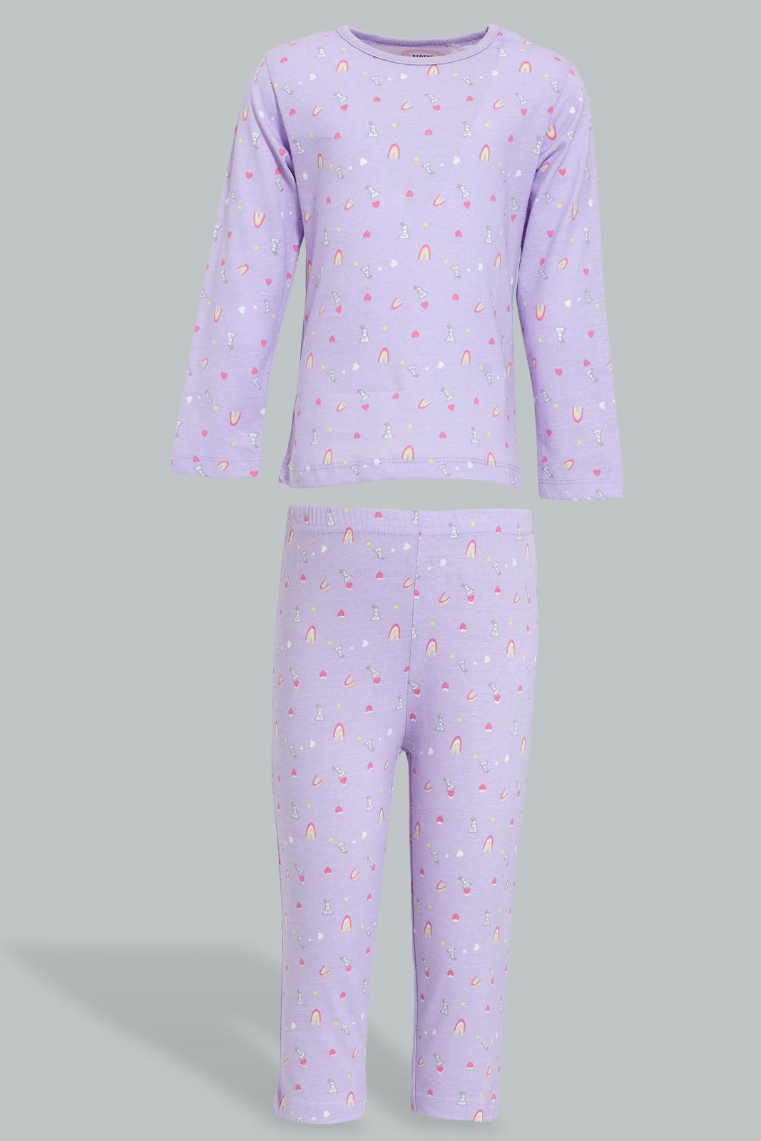 Redtag-Multi-Colour-Shine-Sparkle-2-Pcs-Pack-Short-&-Full-Length-Pyjama-Set-Colour:Assorted,-Filter:Infant-Girls-(3-to-24-Mths),-Infant-Girls-Pyjama-Sets,-New-In,-New-In-ING,-Non-Sale,-S22B,-Section:Kidswear-Infant-Girls-3 to 24 Months