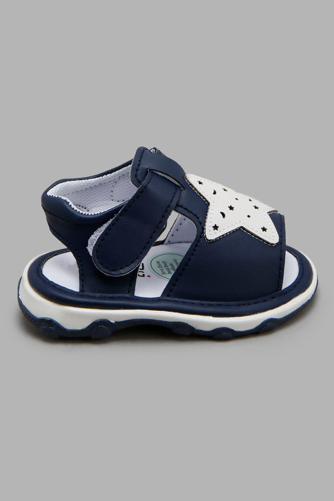 Redtag-Navy-Strap-Pump--Infant-Boys-1 to 3 Years