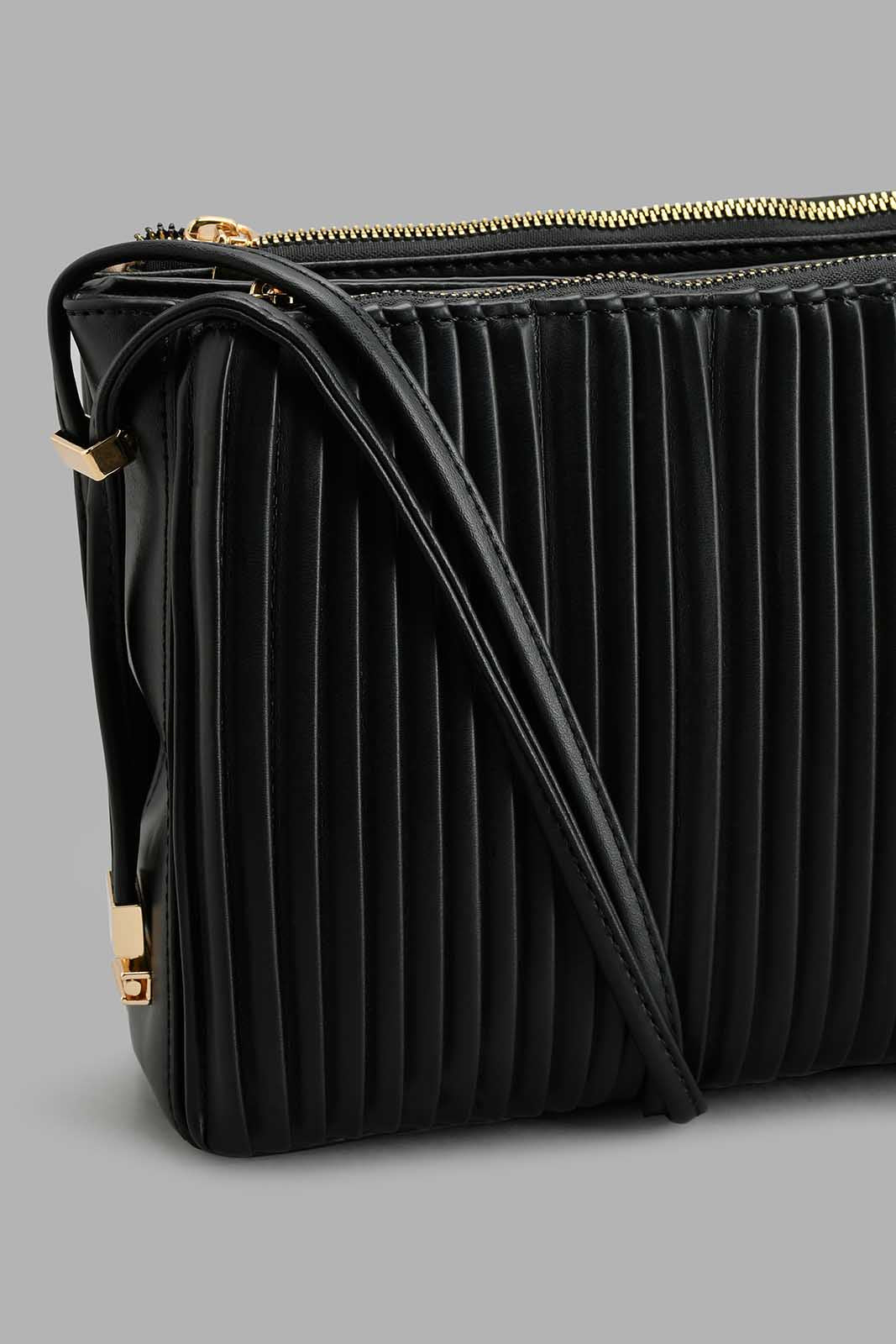 Redtag-Black-Pleated-Cross-Body-Bag-Cross-Body-Bags-Women-