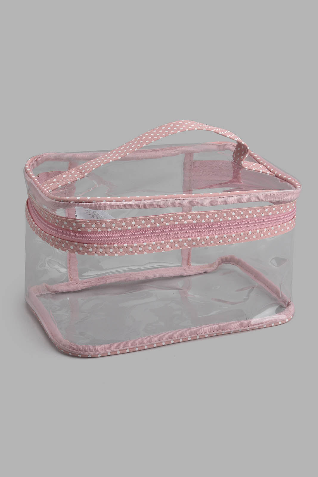 Redtag-Pink-And-White-Polka-Printed-Cosmetic-Pouches-Cosmetic-Pouches-Women-