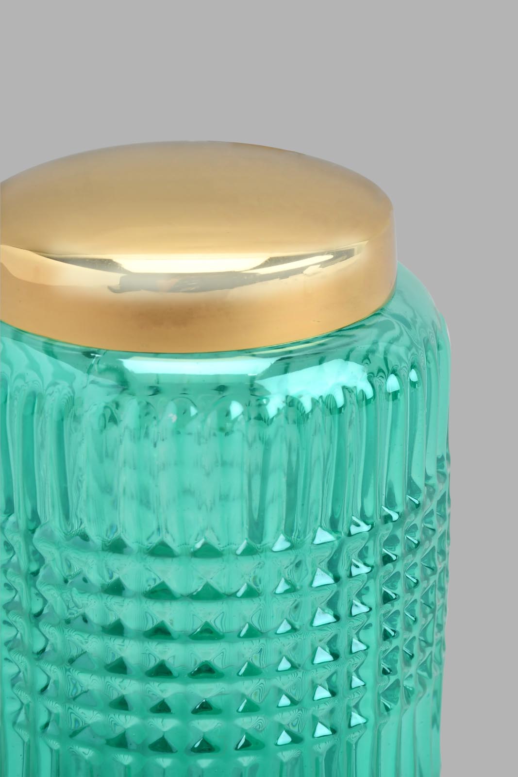 Redtag-Teal-Glass-Cotton-Jar-Cotton-Jars-Home-Bathroom-
