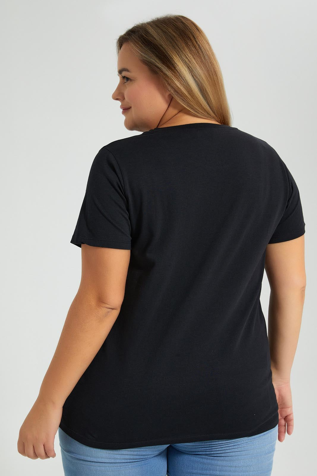 Redtag-Black-Graphic-T-Shirt-Colour:Black,-Filter:Plus-Size,-LDP-T-Shirts,-New-In,-New-In-LDP,-Non-Sale,-S22B,-Section:Women,-TBL-Women's-