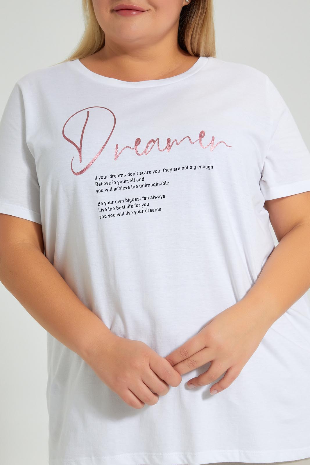 Redtag-White-Graphic-T-Shirt-Colour:White,-Filter:Plus-Size,-LDP-T-Shirts,-New-In,-New-In-LDP,-Non-Sale,-S22B,-Section:Women,-TBL-Women's-