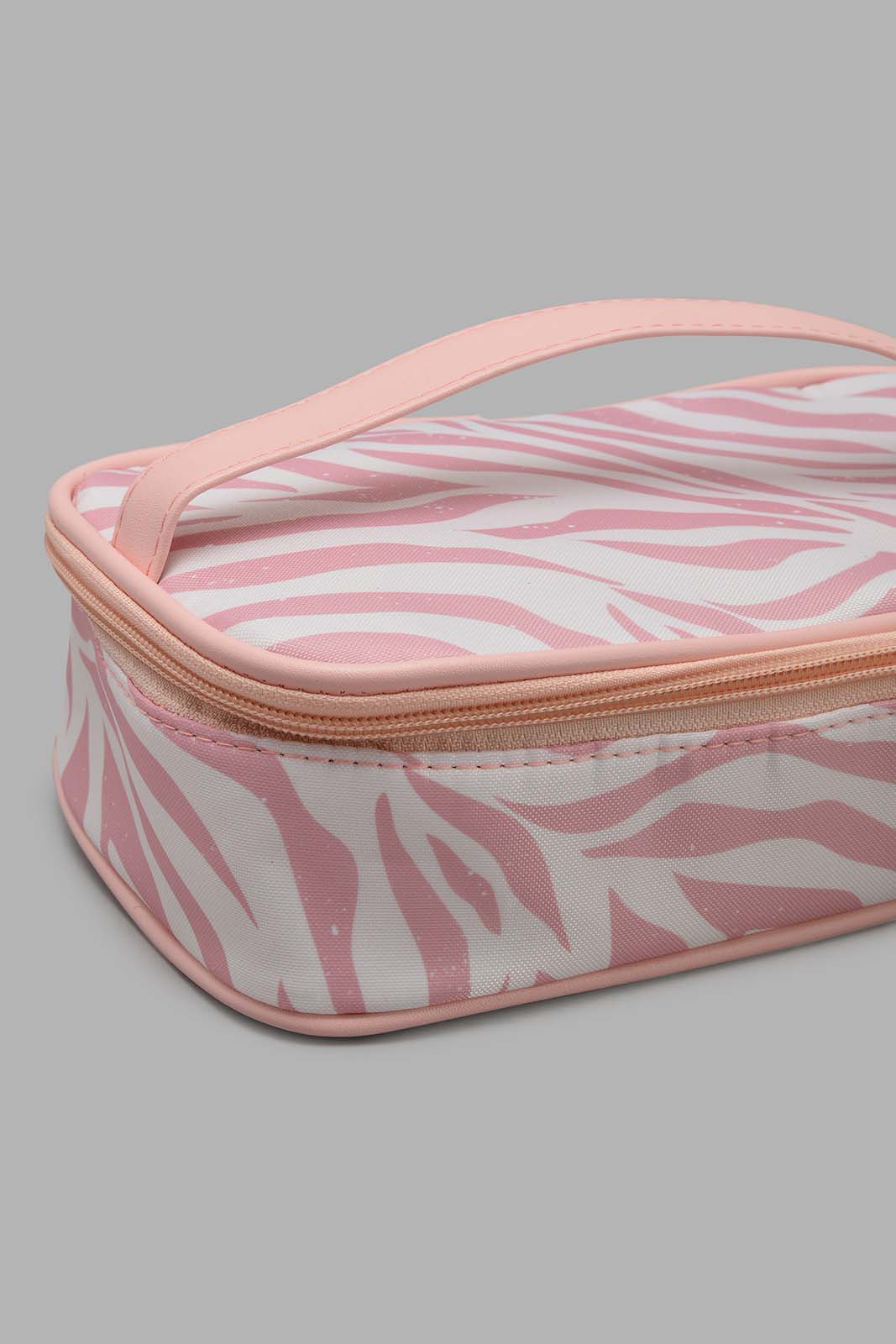Redtag-Pink-And-White-Stripe-Cosmetic-Pouches-Category:Cosmetics,-Colour:Pink,-Filter:Women's-Accessories,-New-In,-New-In-Women-ACC,-Non-Sale,-S22C,-Section:Women,-Women-Cosmetics-Women-