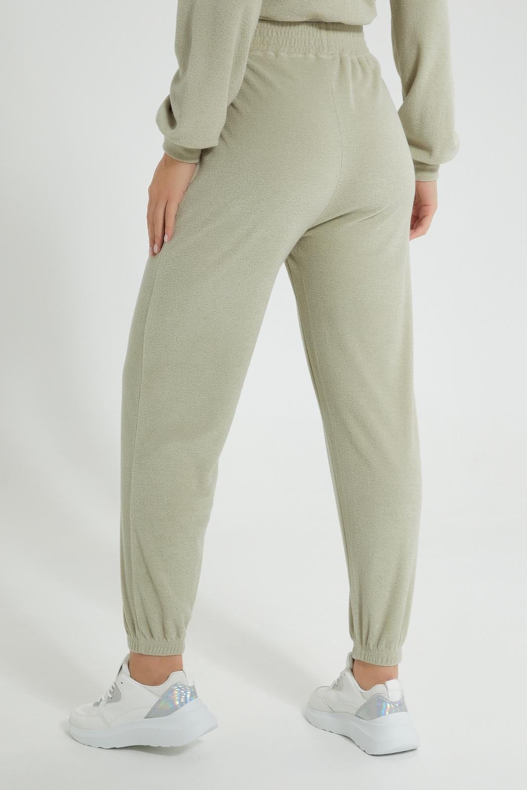 Redtag-Olive-Plain-Jogger-With-Elasticated-Hem-Colour:Dark-Green,-Filter:Women's-Clothing,-New-In,-New-In-Women,-Non-Sale,-S22B,-Section:Women,-Women-Trousers-Women's-