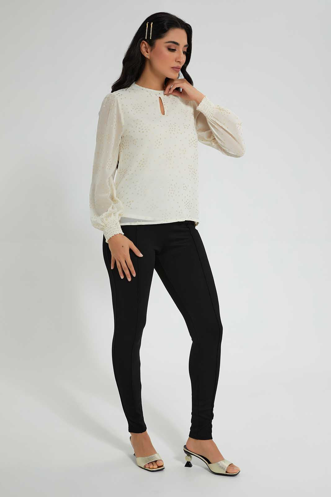 Redtag-Ivory-Allover-Foil-Printed-Blouse-Blouses-Women's-