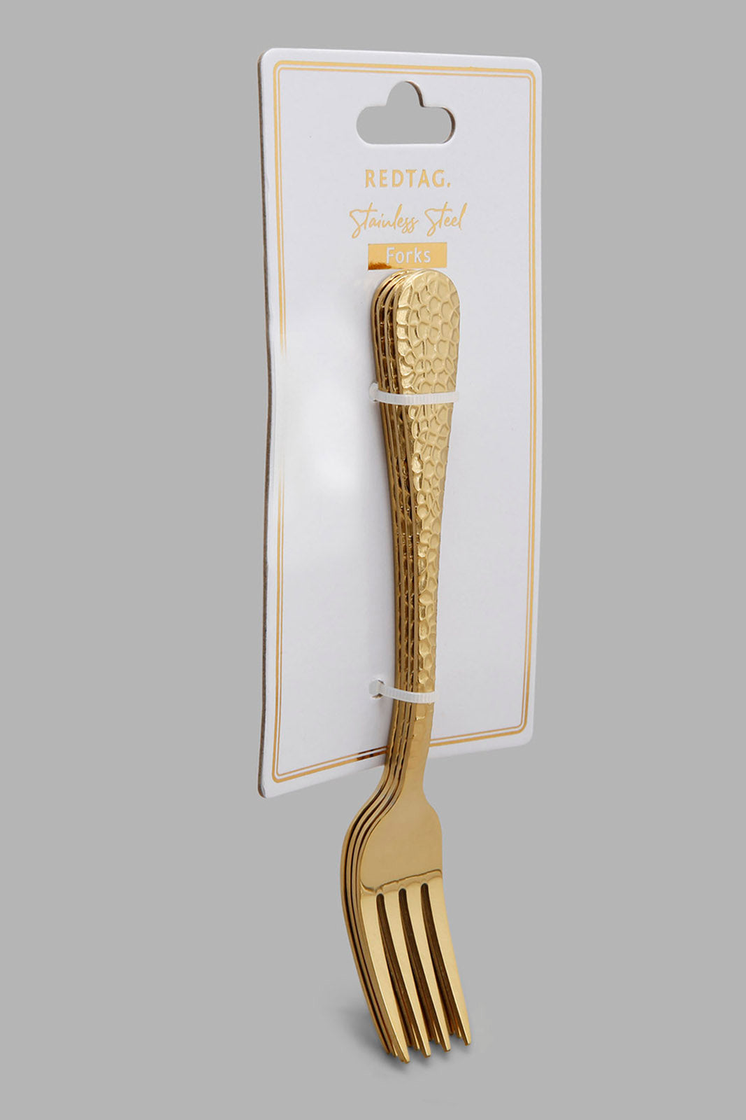 Redtag-Gold-Cake-Fork-Hammered-Finishset-(4-Piece)-Category:Forks,-Colour:Gold,-Filter:Home-Dining,-HMW-DIN-Cutlery,-Non-Sale,-S22C,-Section:Homewares-Home-Dining-