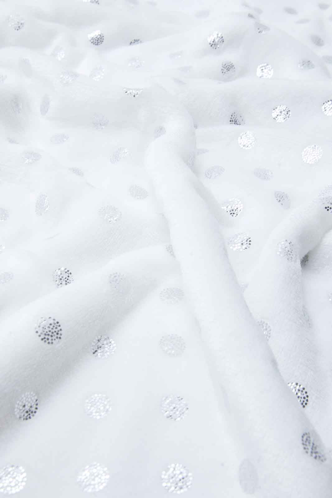 White Polka Dotted Blanket With Baby Pillow (2 Piece)