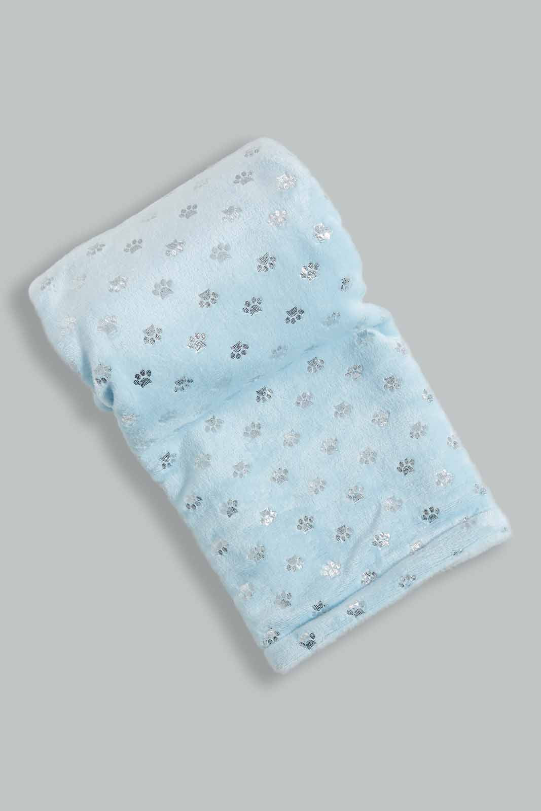 Blue Sherpa Blanket With Baby Pillow (2 Piece)