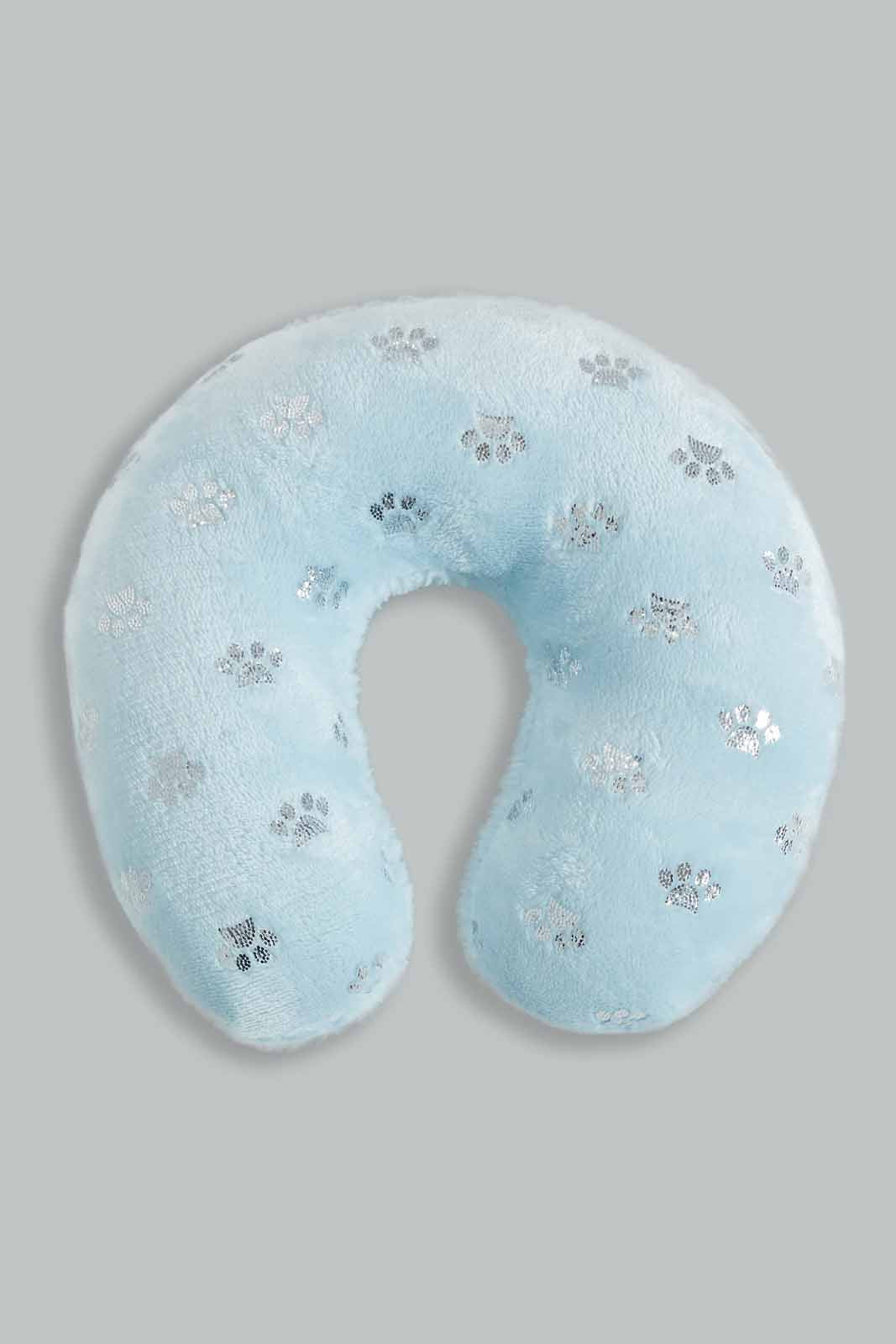 Blue Sherpa Blanket With Baby Pillow (2 Piece)
