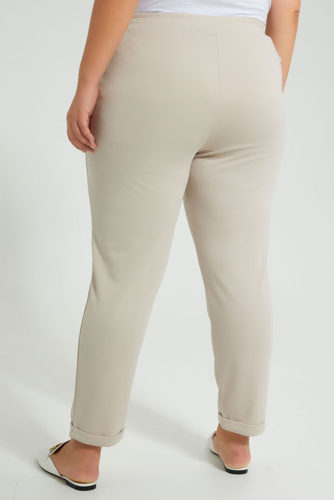 Redtag-Beige-Tapered-Leg-Turn-Up-Trouser-Colour:Beige,-Filter:Plus-Size,-LDP-Trousers,-New-In,-New-In-LDP,-Non-Sale,-S22B,-Section:Women-Women's-
