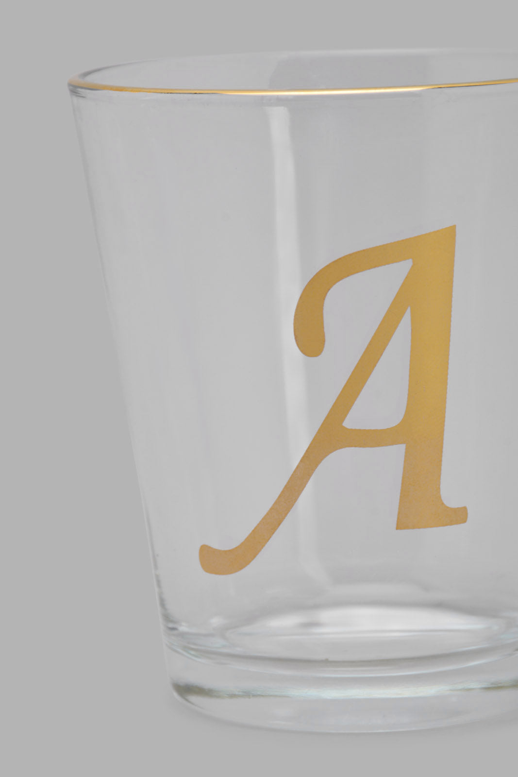 Clear Glass With Alphabet A