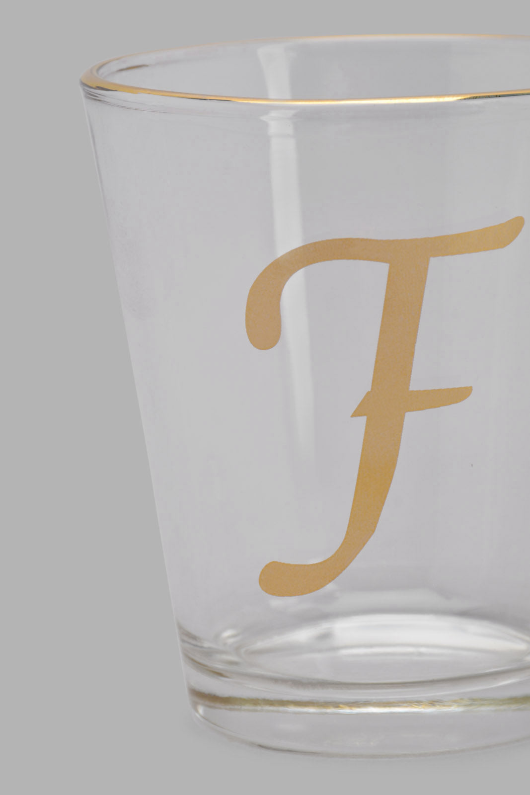 Clear Glass With Alphabet F