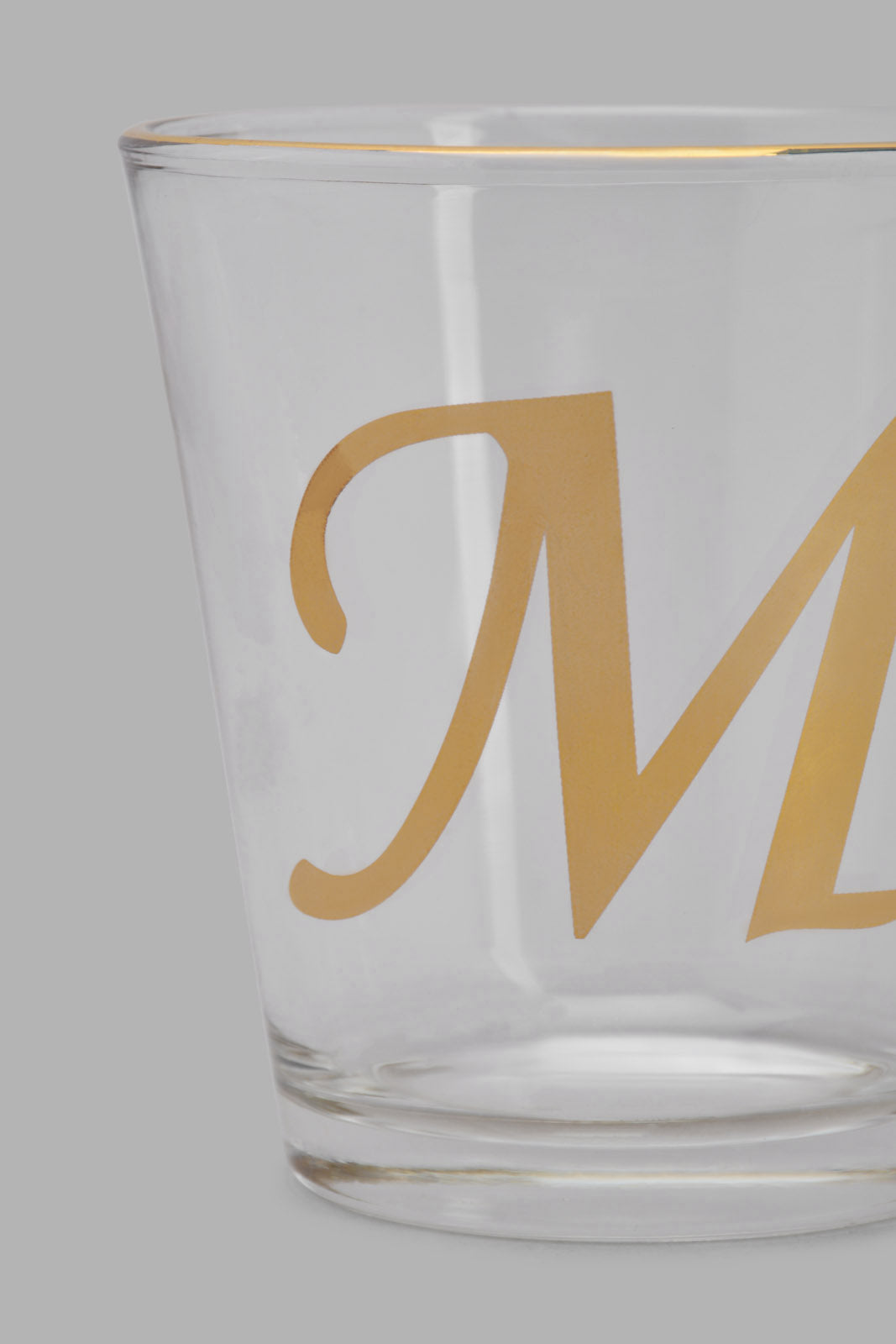 Clear Glass With Alphabet M