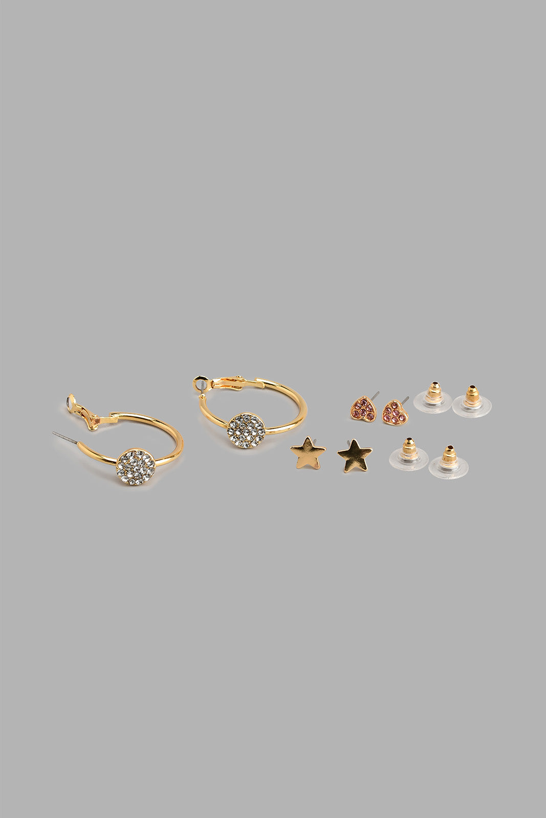 Redtag-Gold-Earrings-Set-(3-Piece)-Colour:Gold,-Filter:Women's-Accessories,-New-In,-New-In-Women-ACC,-Non-Sale,-S22A,-Women-Jewellery-Women-