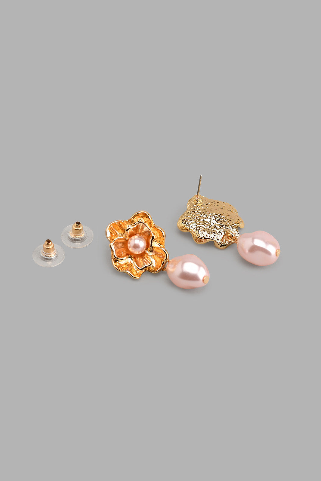 Redtag-Gold-Earrings-With-Pearls-Colour:Gold,-Filter:Women's-Accessories,-New-In,-New-In-Women-ACC,-Non-Sale,-S22A,-Women-Jewellery-Women-